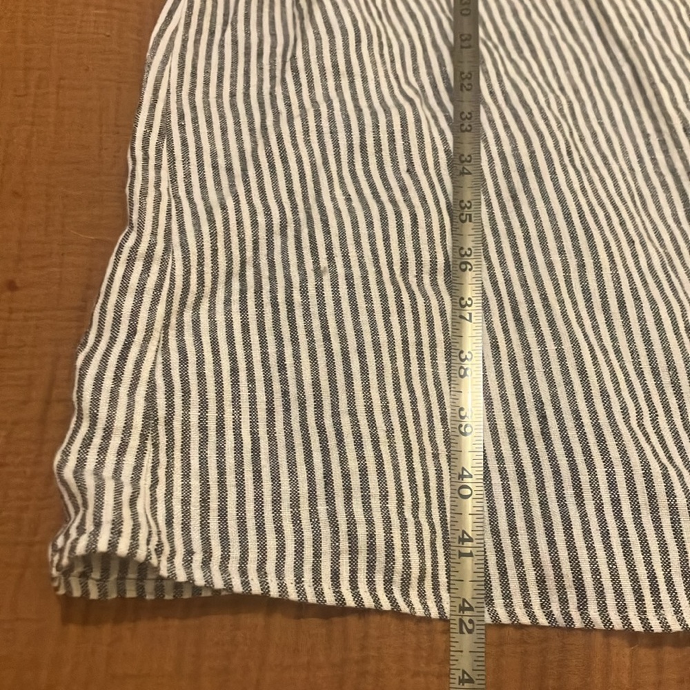 Reformation Janet Dress 100% linen stripe spaghetti tie-strap midi/maxi dress - Picture 3 of 6